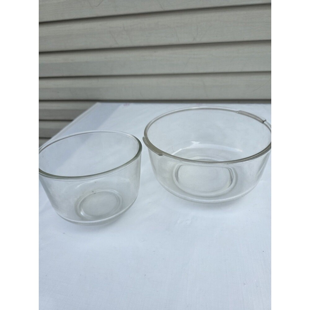 Vintage Sunbeam Glass Mixing Bowls Set Mixmaster Mixer Thick Glass 6.5" & 9"
